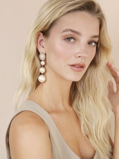 Graduating Pearl Dangle Earrings