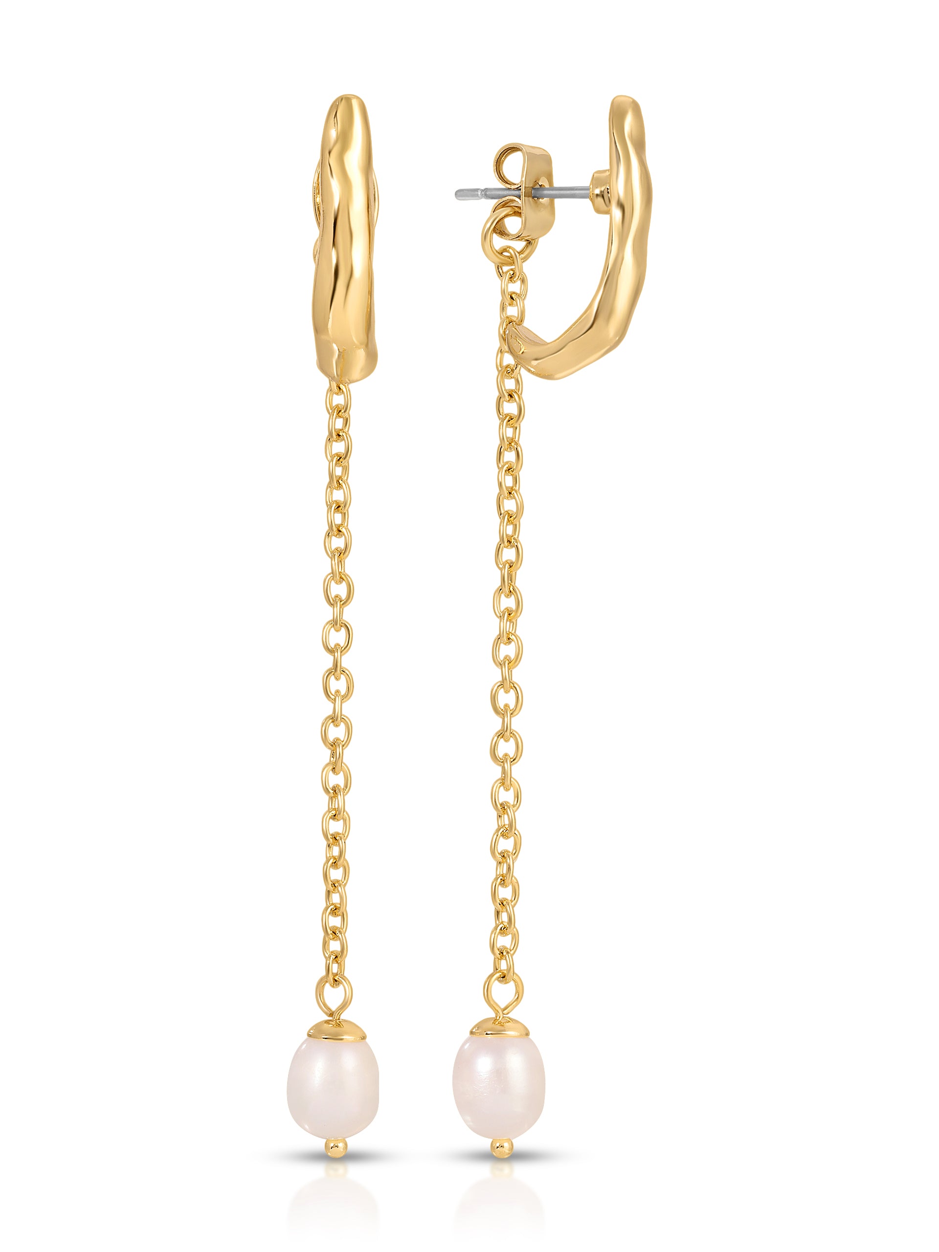 Linear Lux Pearl Drop Earrings