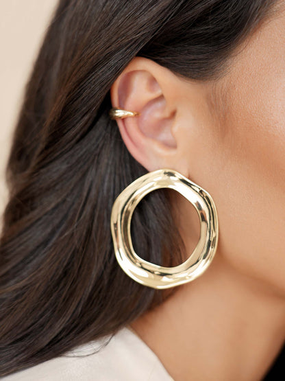 Open Circle Earrings on model