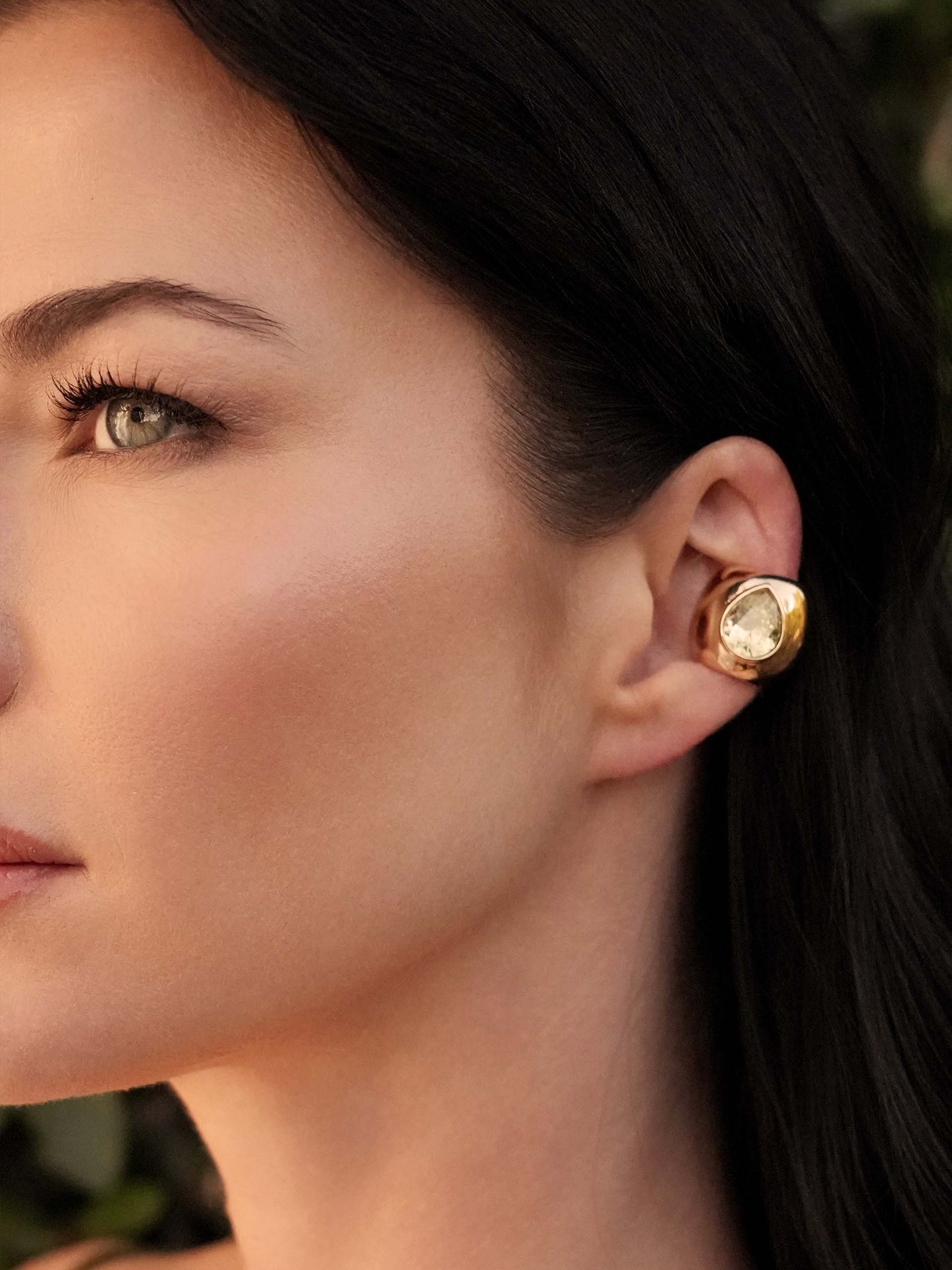 Bold Crystal Ear Cuff on model 3