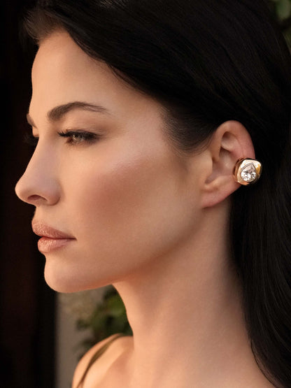 Bold Crystal Ear Cuff on model 2