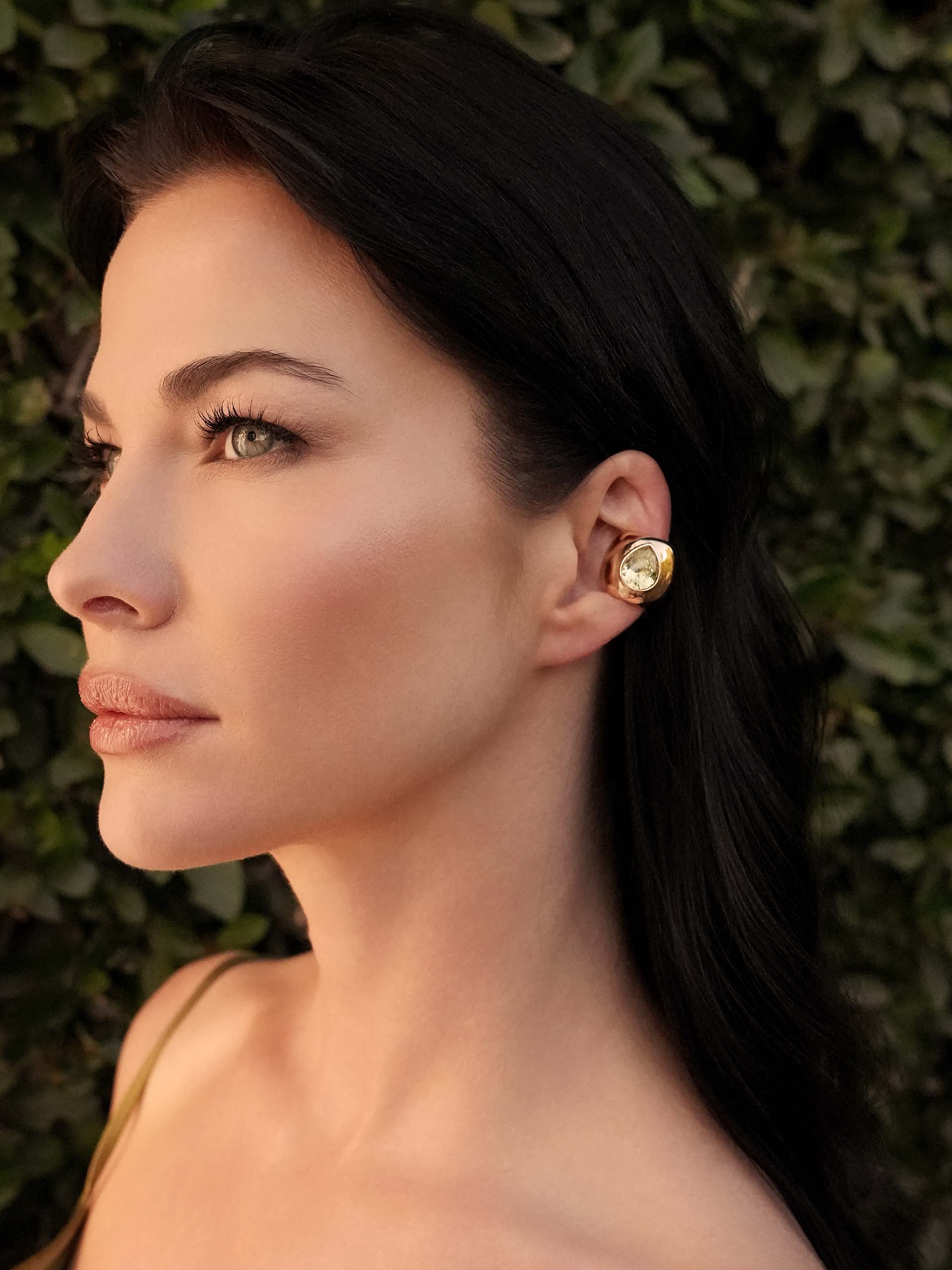 Bold Crystal Ear Cuff on model 4