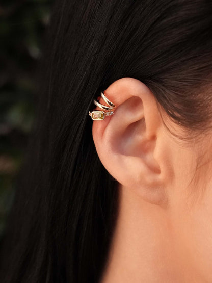 Cluster Ear Cuff on model 2