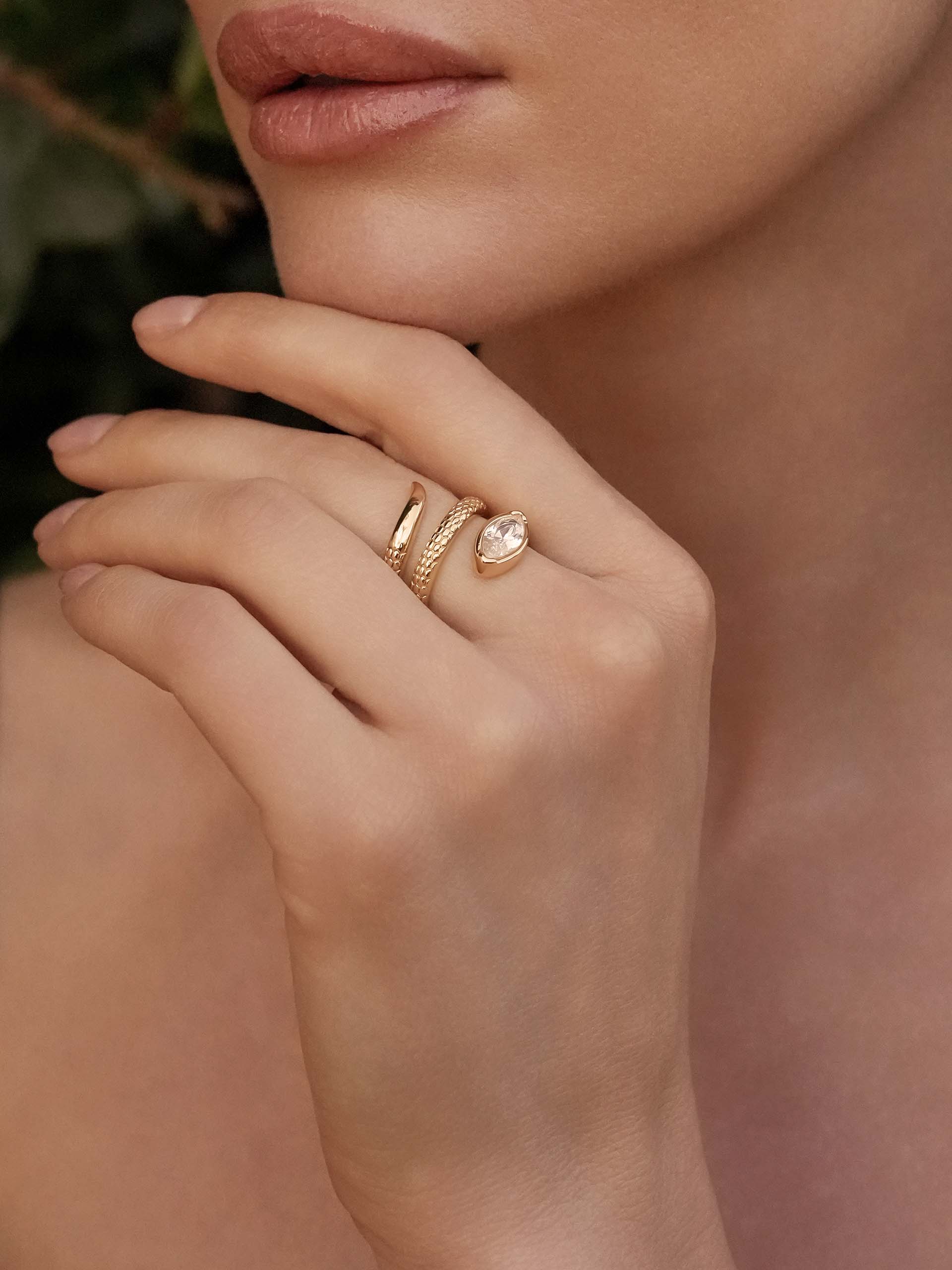 Marquise Coiled Ring on model