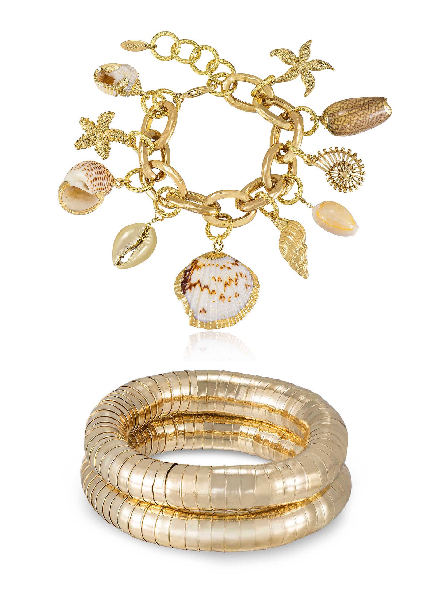 Mermaid Bracelet and Liquid Gold Bangles Set