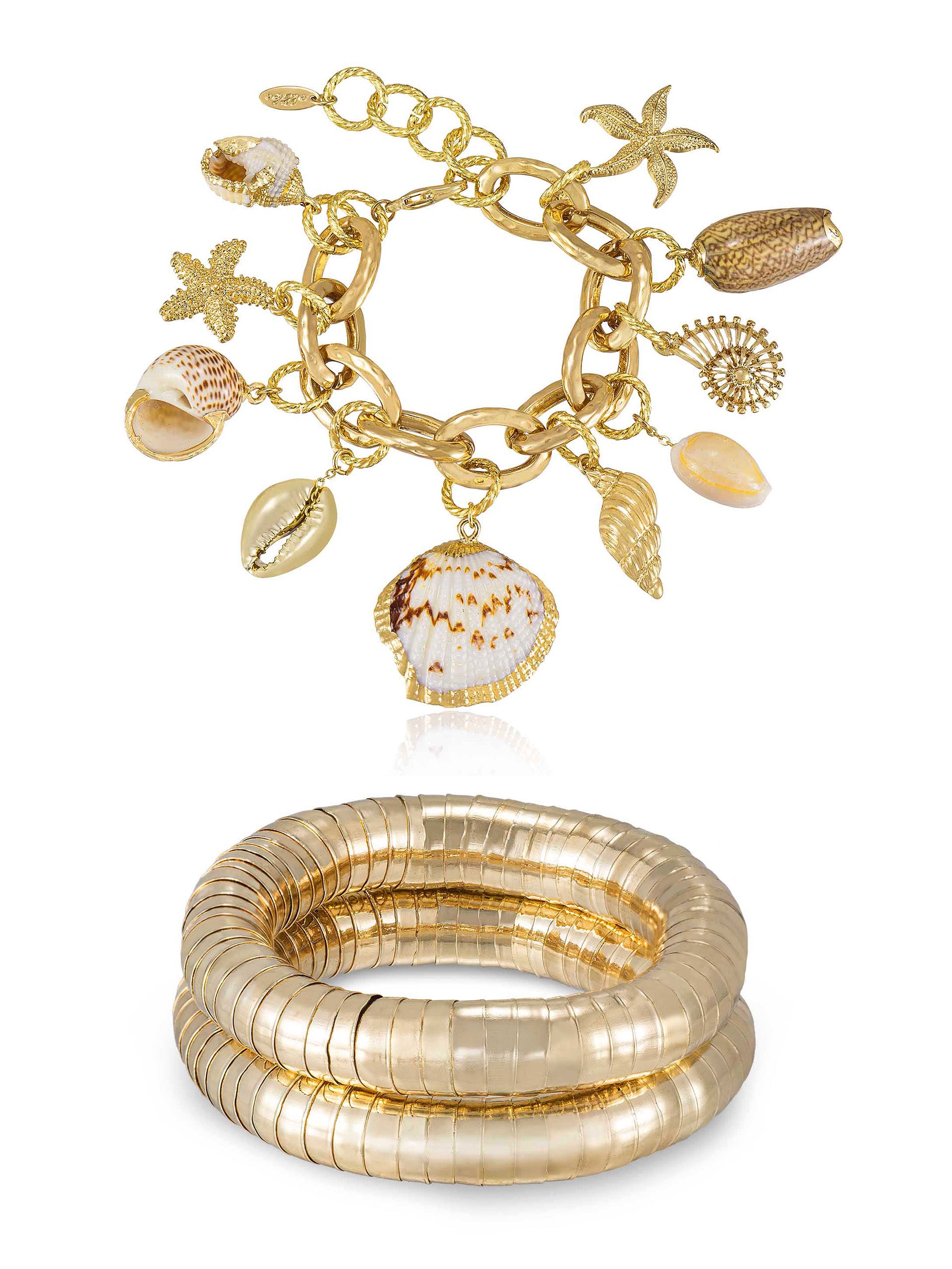 Mermaid Bracelet and Liquid Gold Bangles Set