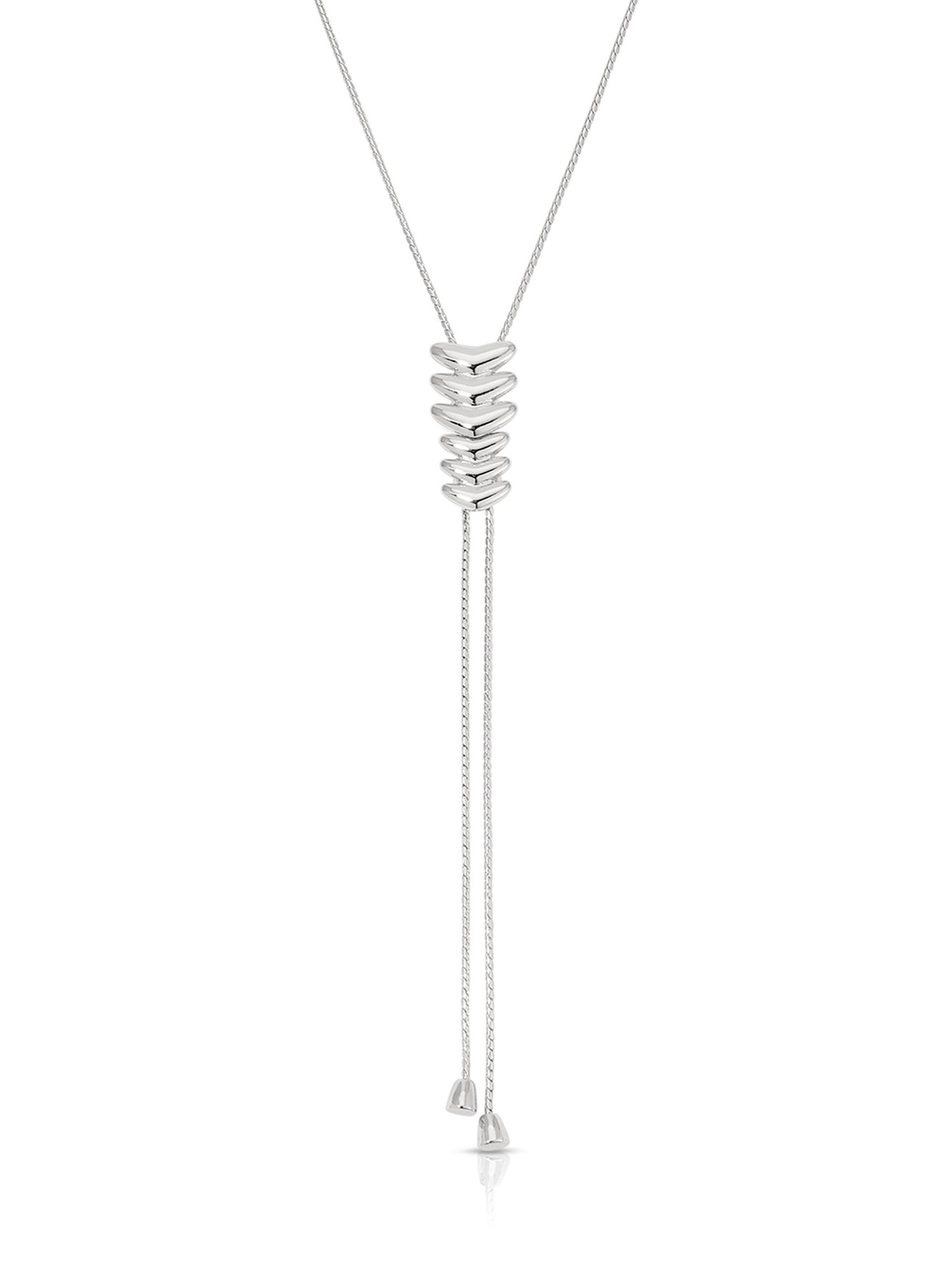 Metal Moderna Bolo Necklace silver close