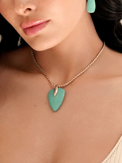 Turquoise Solstice Pendant Choker on model