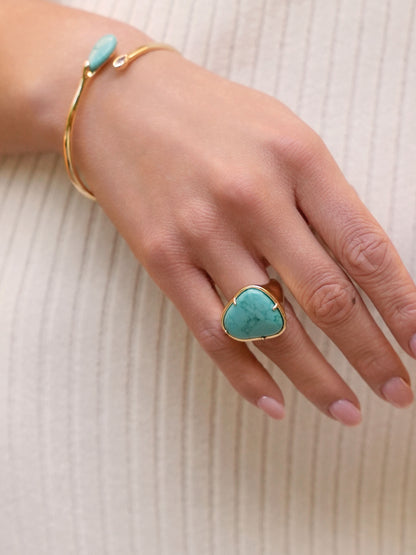 Turquoise Solstice Ring on model 2