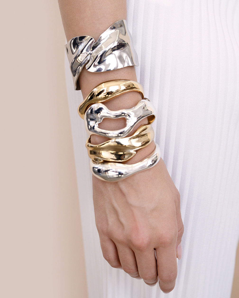 model in cuff bracelets