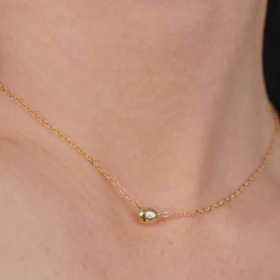 Polished Dainty Pebble Necklace video