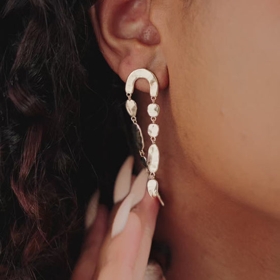 Cascading Hammered Link Earrings video