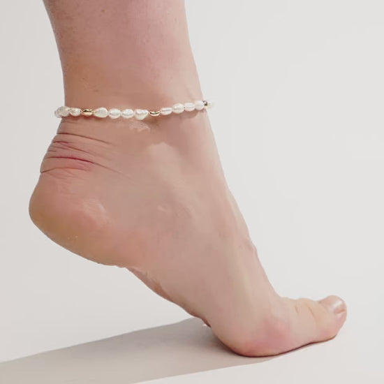 Freshwater Pearl Polished Pebble Anklet video