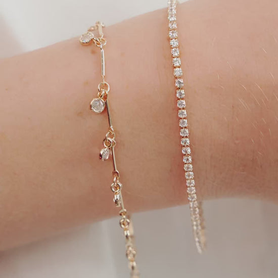 Crystal Droplet Chain Bracelet Set video