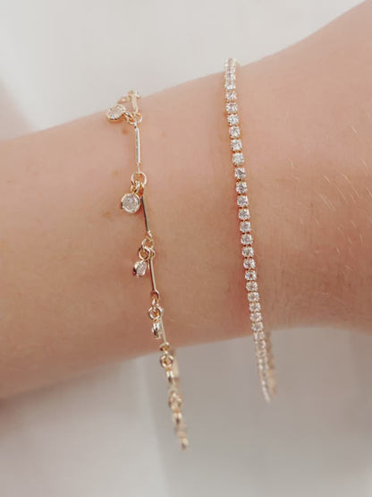 Crystal Droplet Chain Bracelet Set video