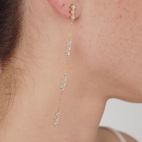 Linear Crystal Drop Earrings video