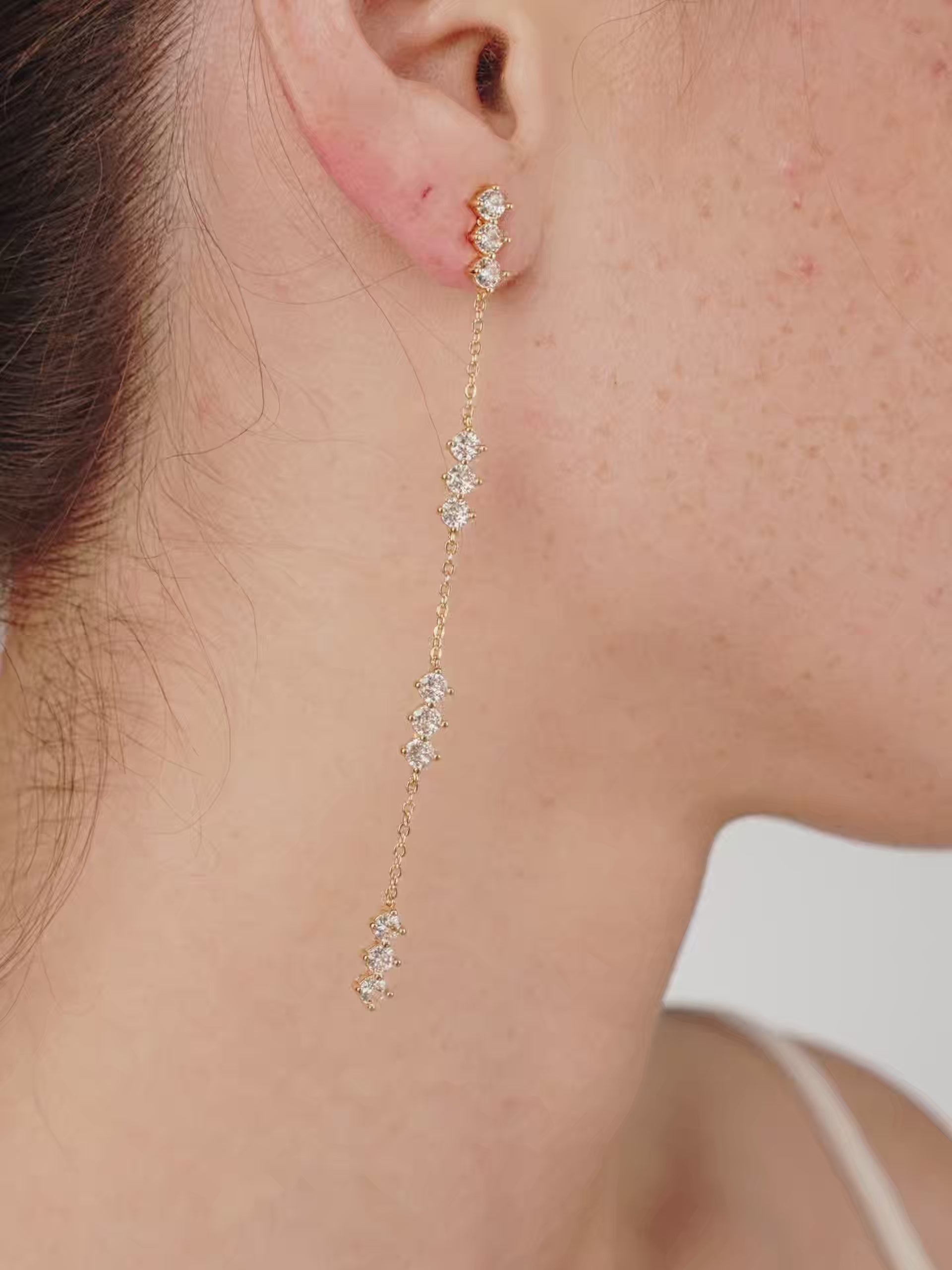 Linear Crystal Drop Earrings video