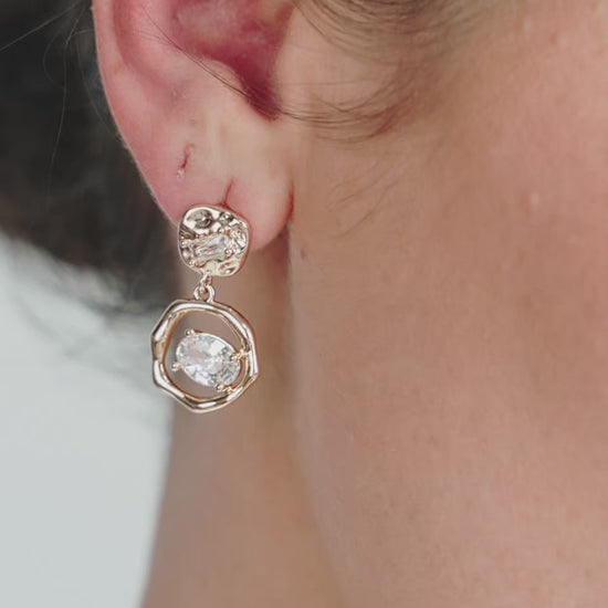 Organic Shape Crystal Earrings video