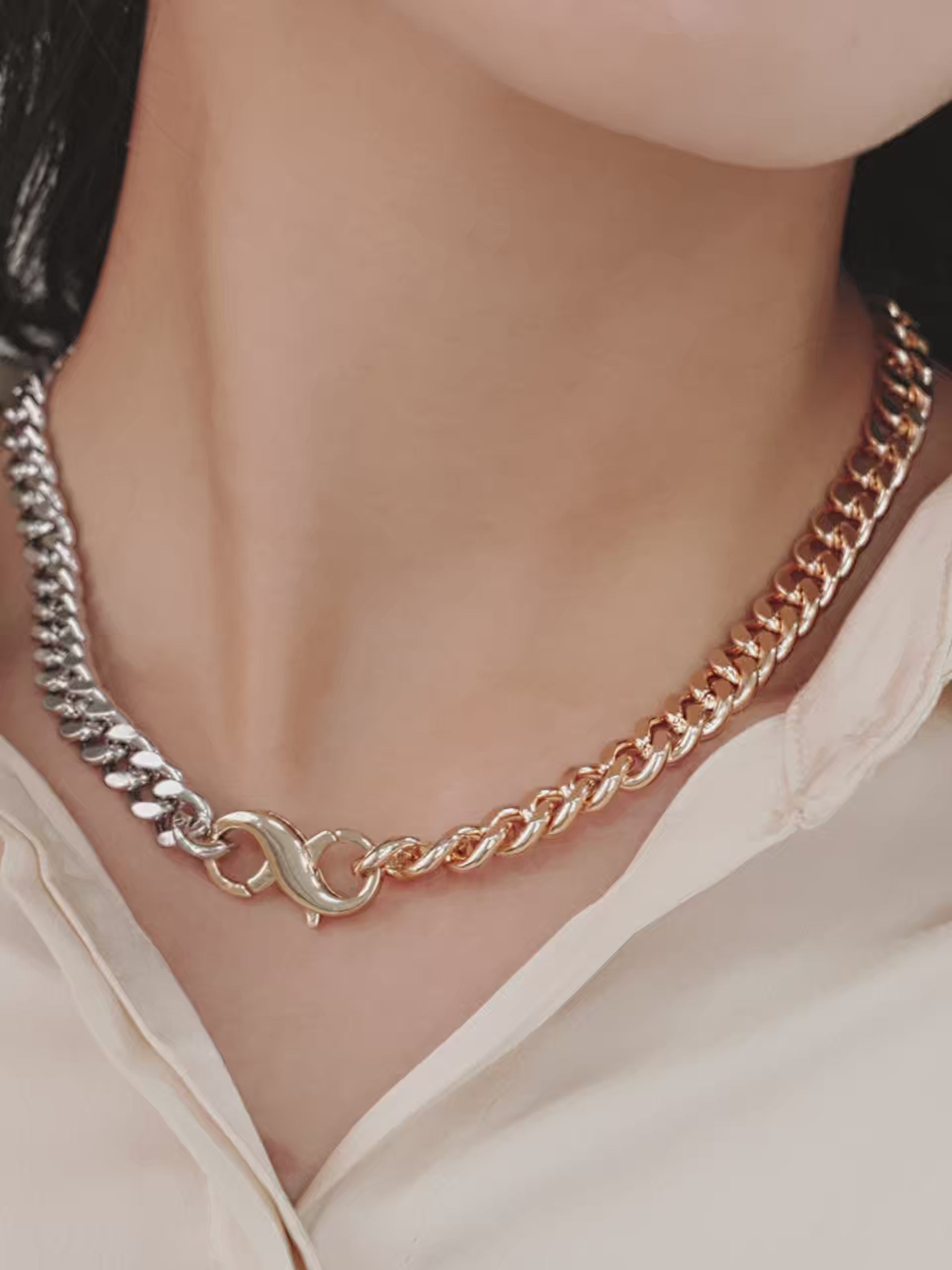 Mixed Metal Chain Link Necklace video