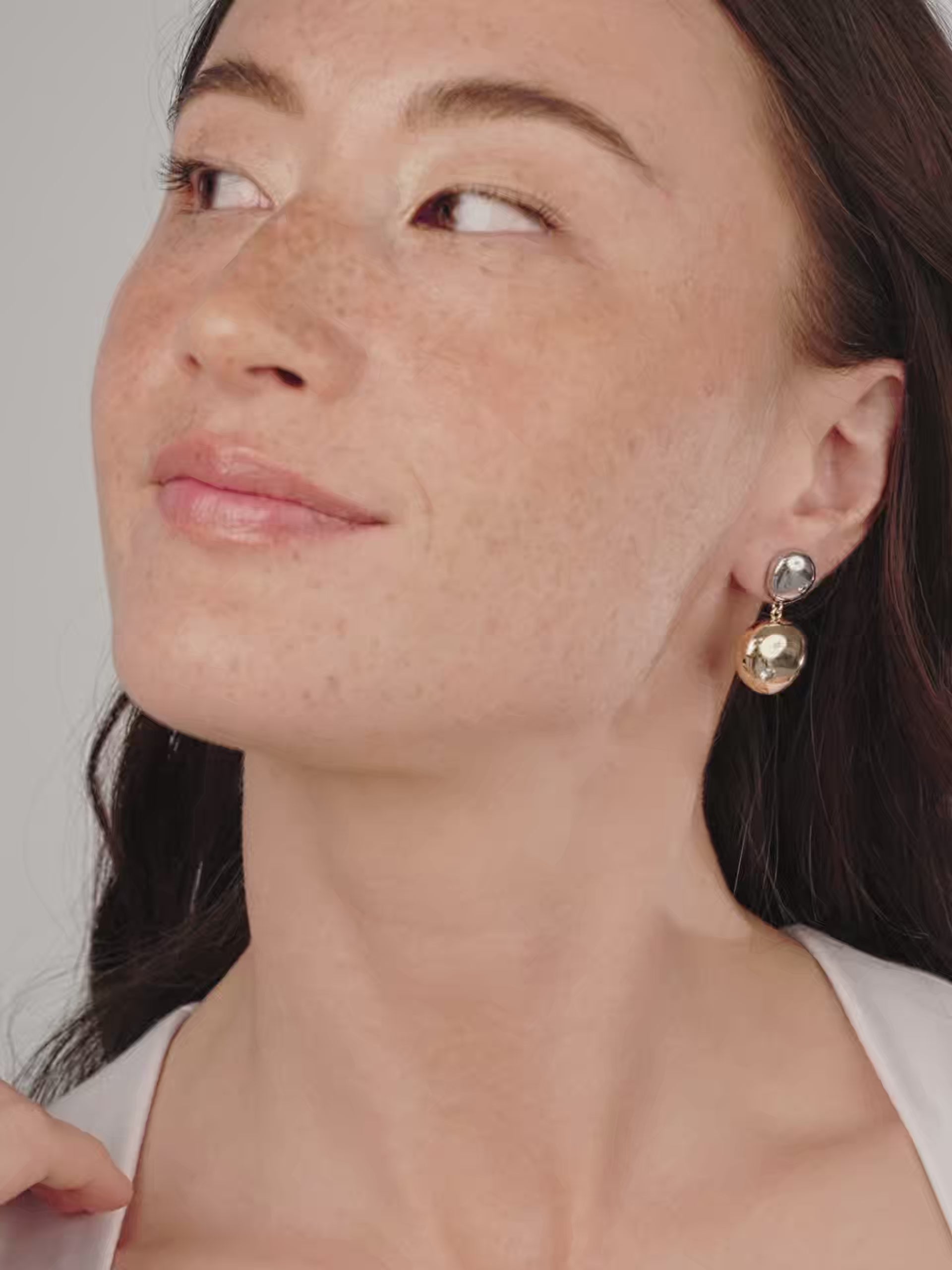 Polished Double Pebble Drop Earrings video