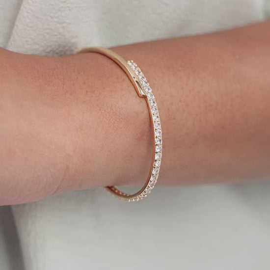 Half Classic Half Sparkle Bracelet Cuff video