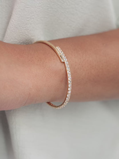 Half Classic Half Sparkle Bracelet Cuff video