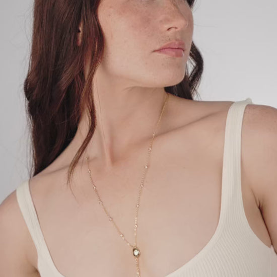 Polished Pebble Crystal Chain Lariat video