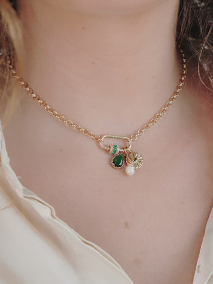 Green Queen Crystal Charm Necklace video