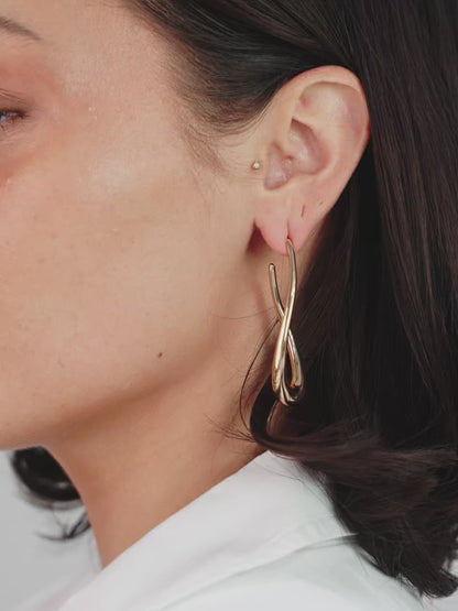 Oblong Abstract Hoop Earring video