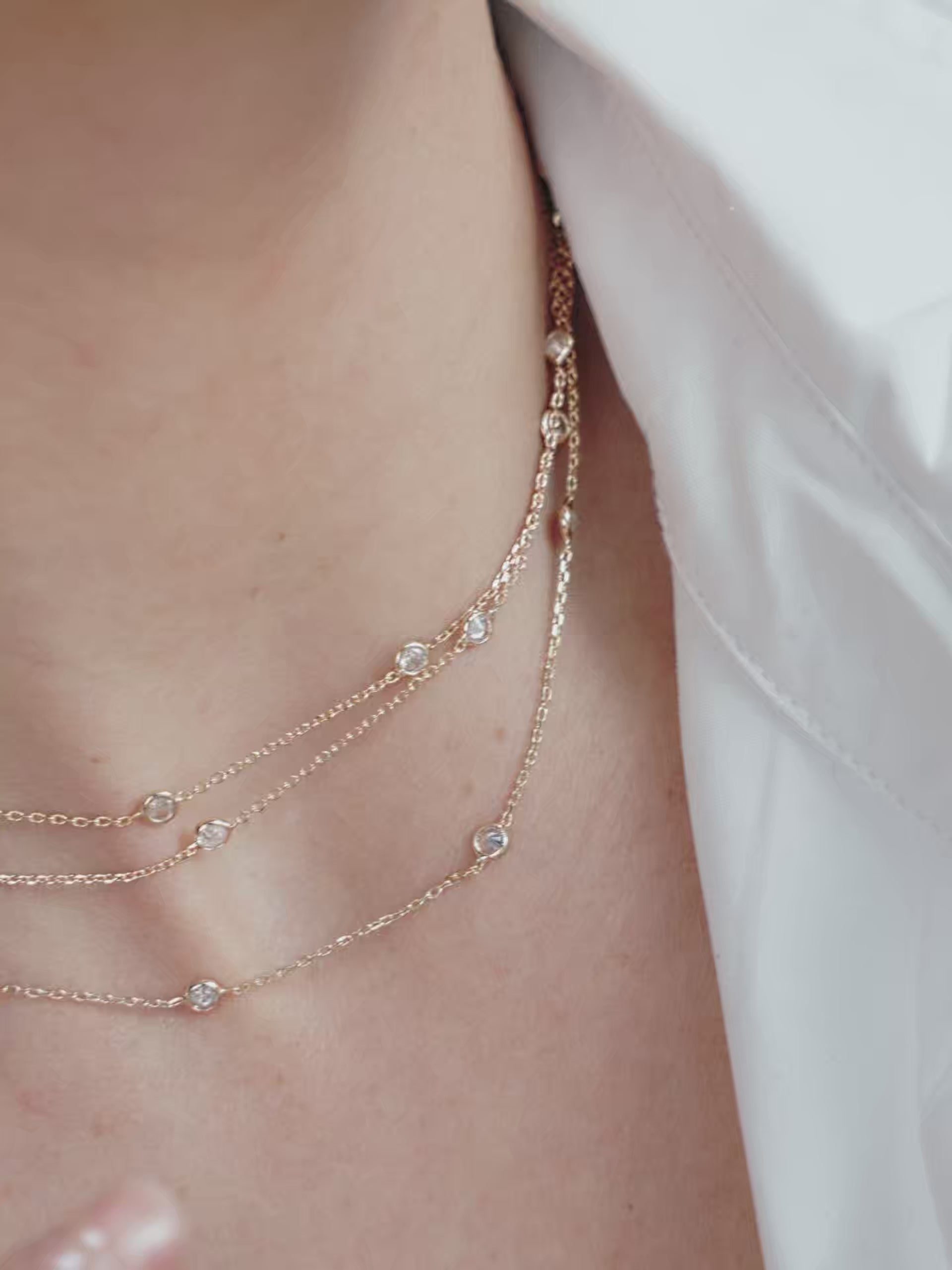 Perfect Crystal Dotted Layered Necklace video