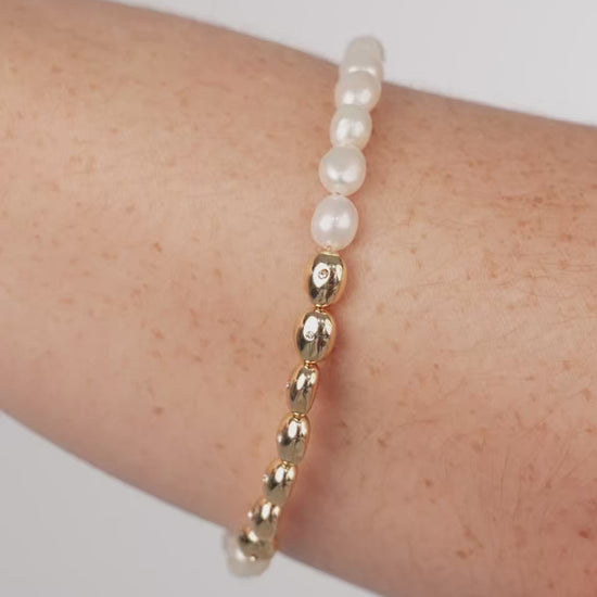 Freshwater Pearl Polished Pebble Bracelet video