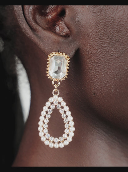 Bridal Luxe Earrings on model in video