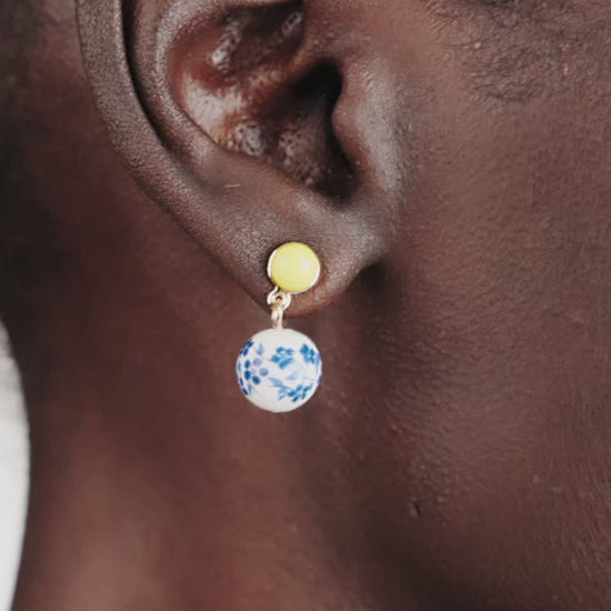 Indigo Floral Drop Earrings video