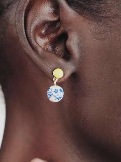 Indigo Floral Drop Earrings video