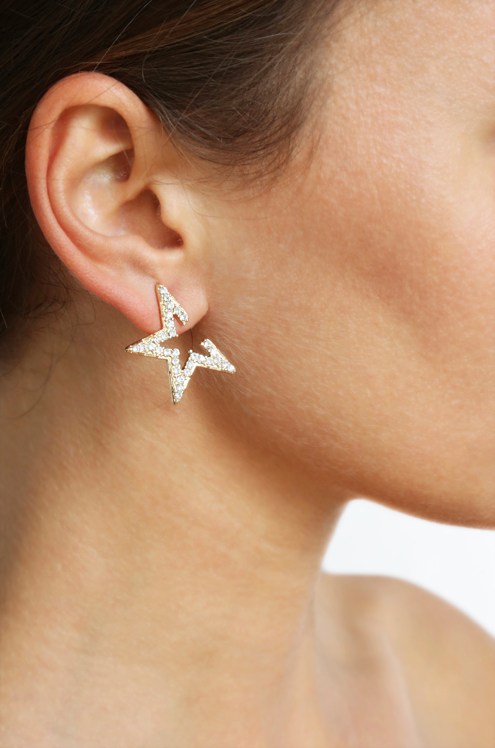 Star Light Crystal Statement Stud 18k Gold Plated Earrings – Ettika