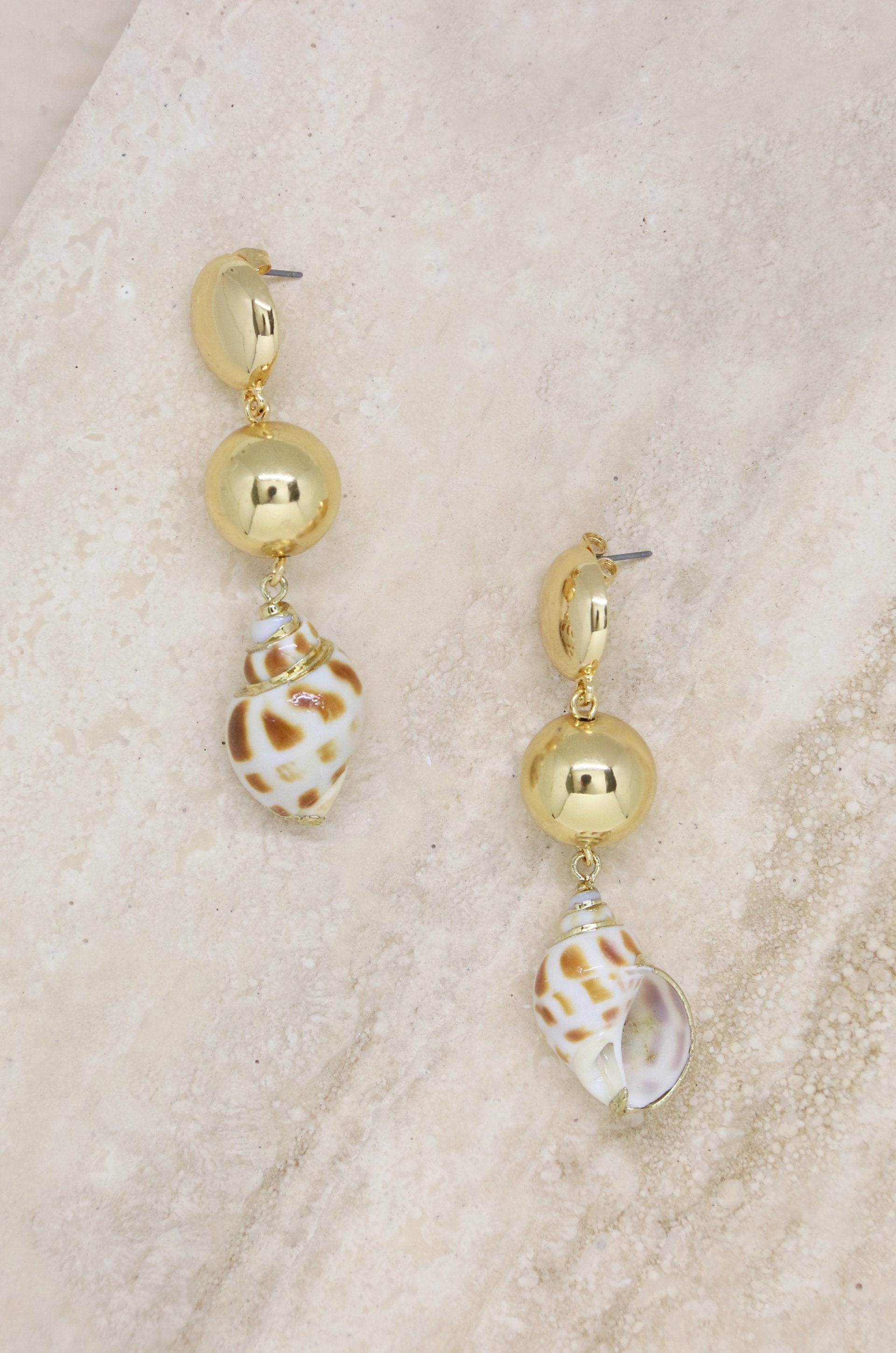 Conch Shell 18k Gold Plated Drop Earrings – Ettika