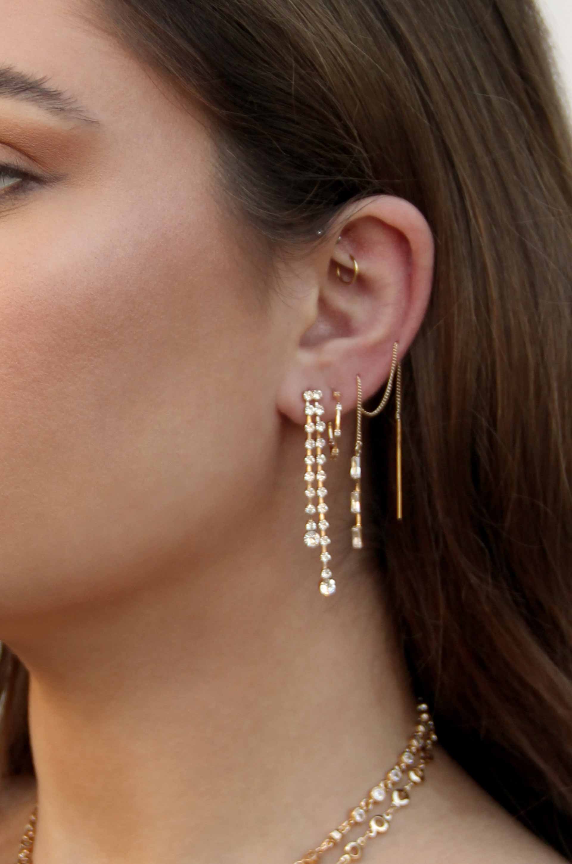 Crystal deals threader earrings