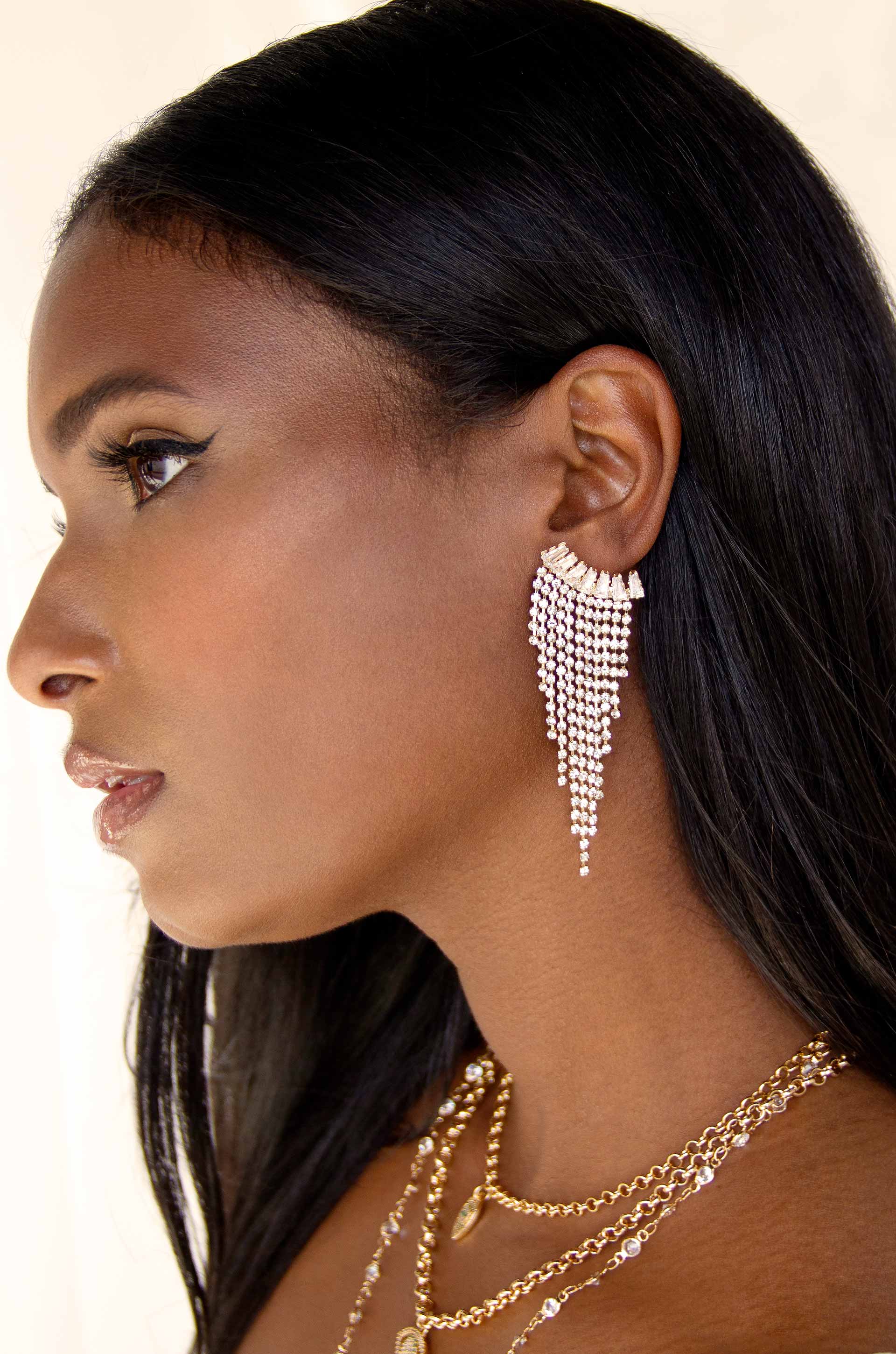 Large Yellow Gold Fringe Earring Backs - Kimberly Collins Gems