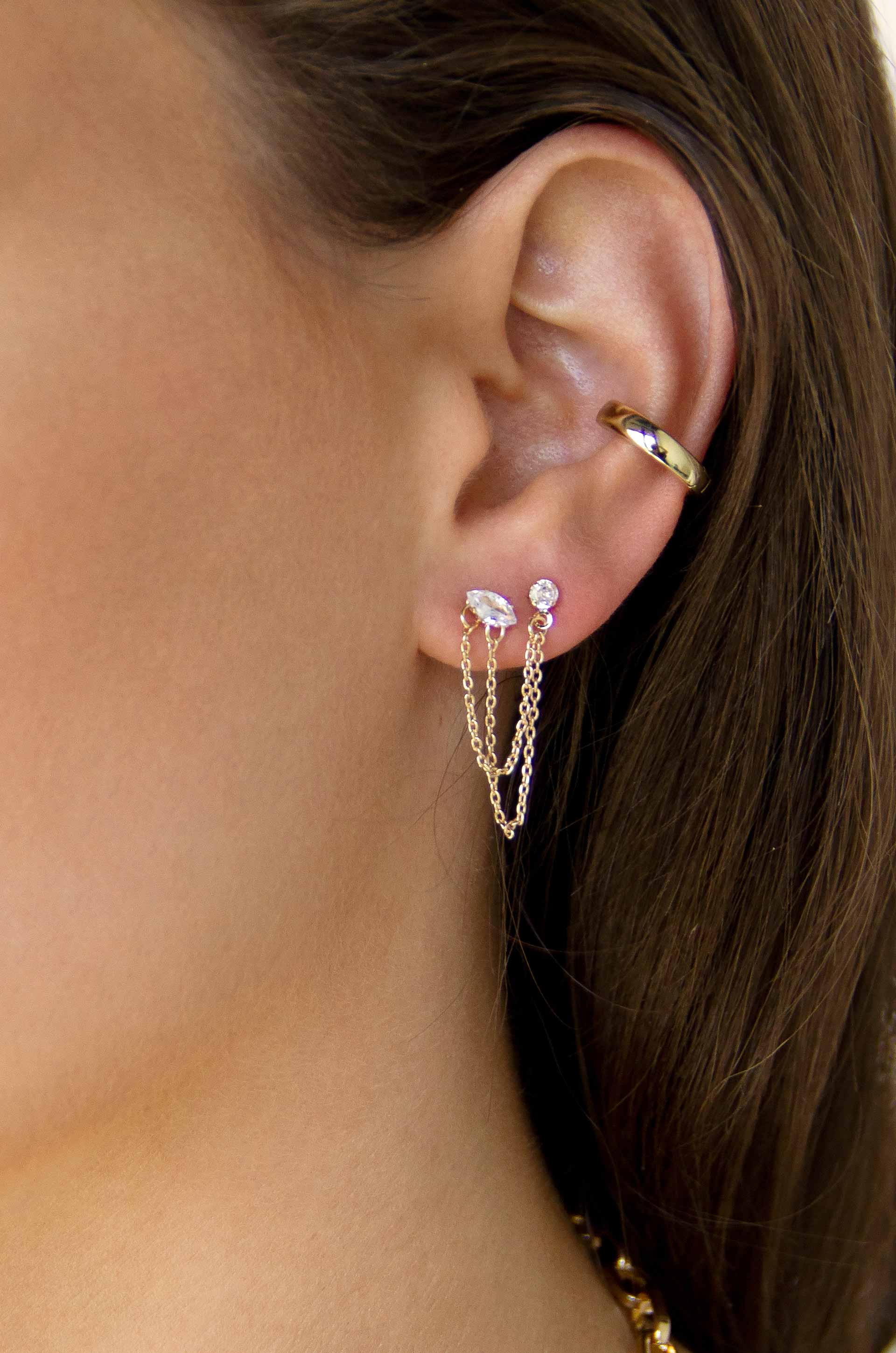 Cute earrings for hot sale 2 holes