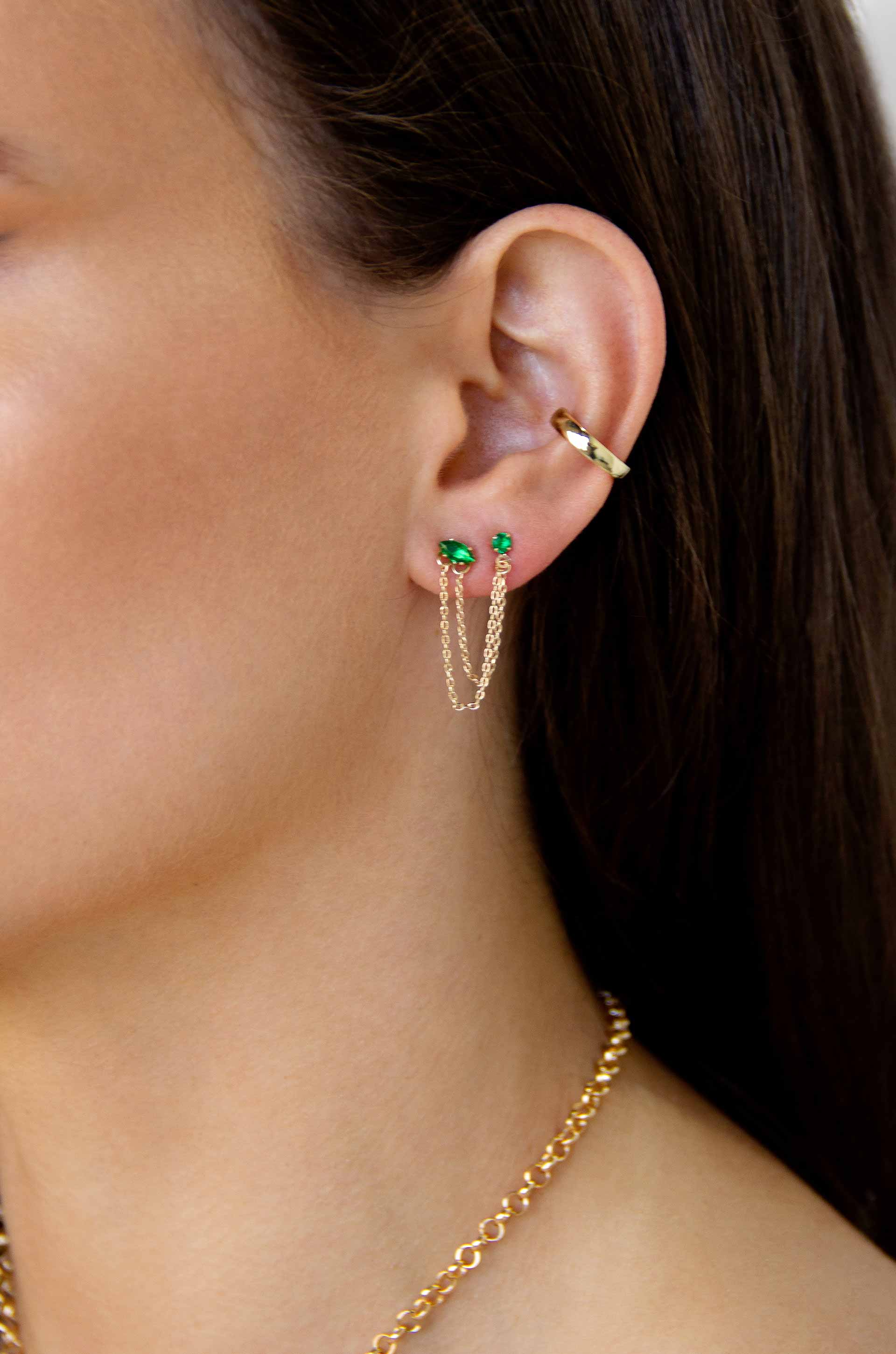 Double Piercing Chain Dangle Earrings – Ettika