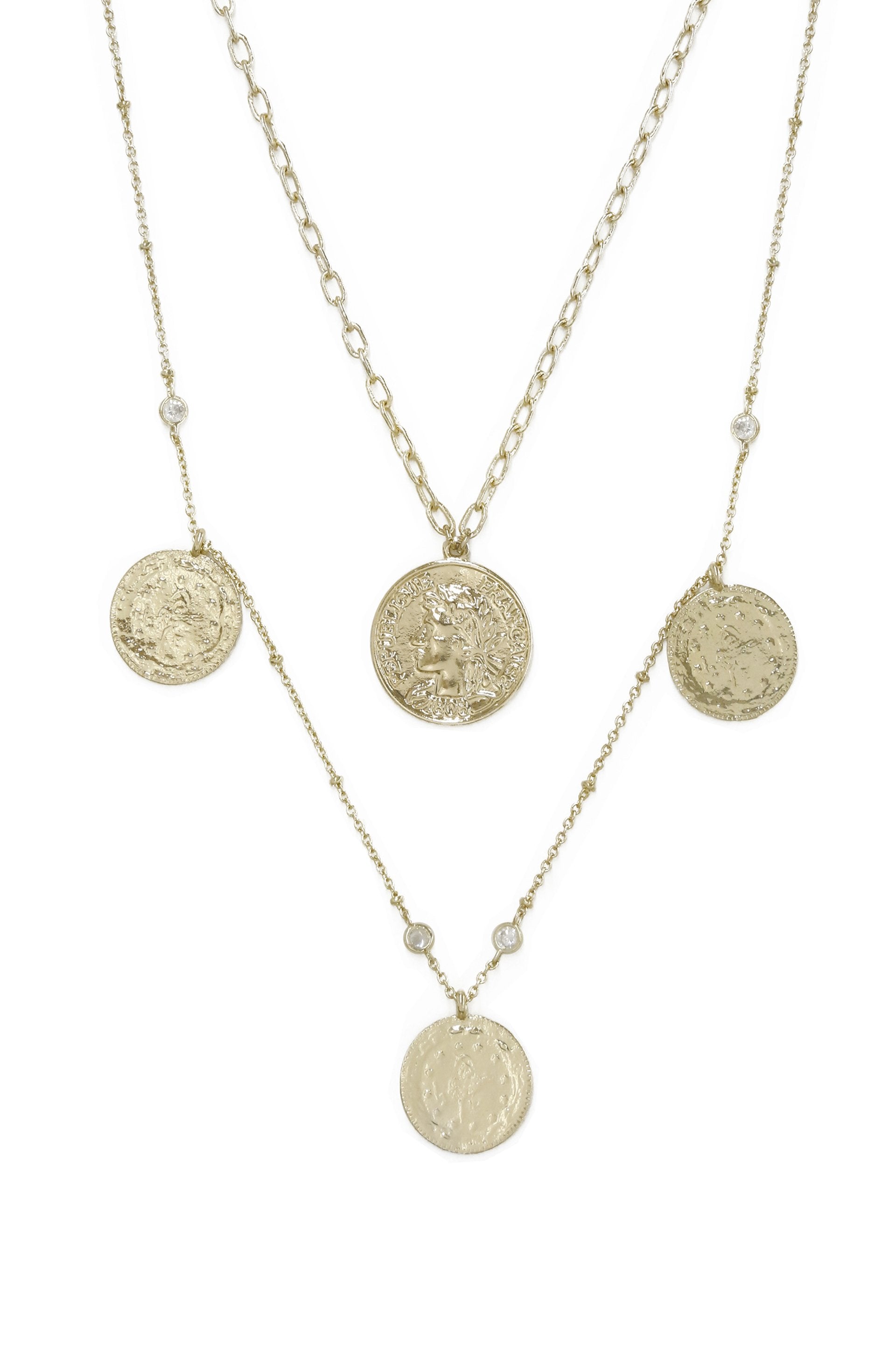 GUESS Gold-Tone 3-Pc. Set Multi-Crystal Layering Necklaces