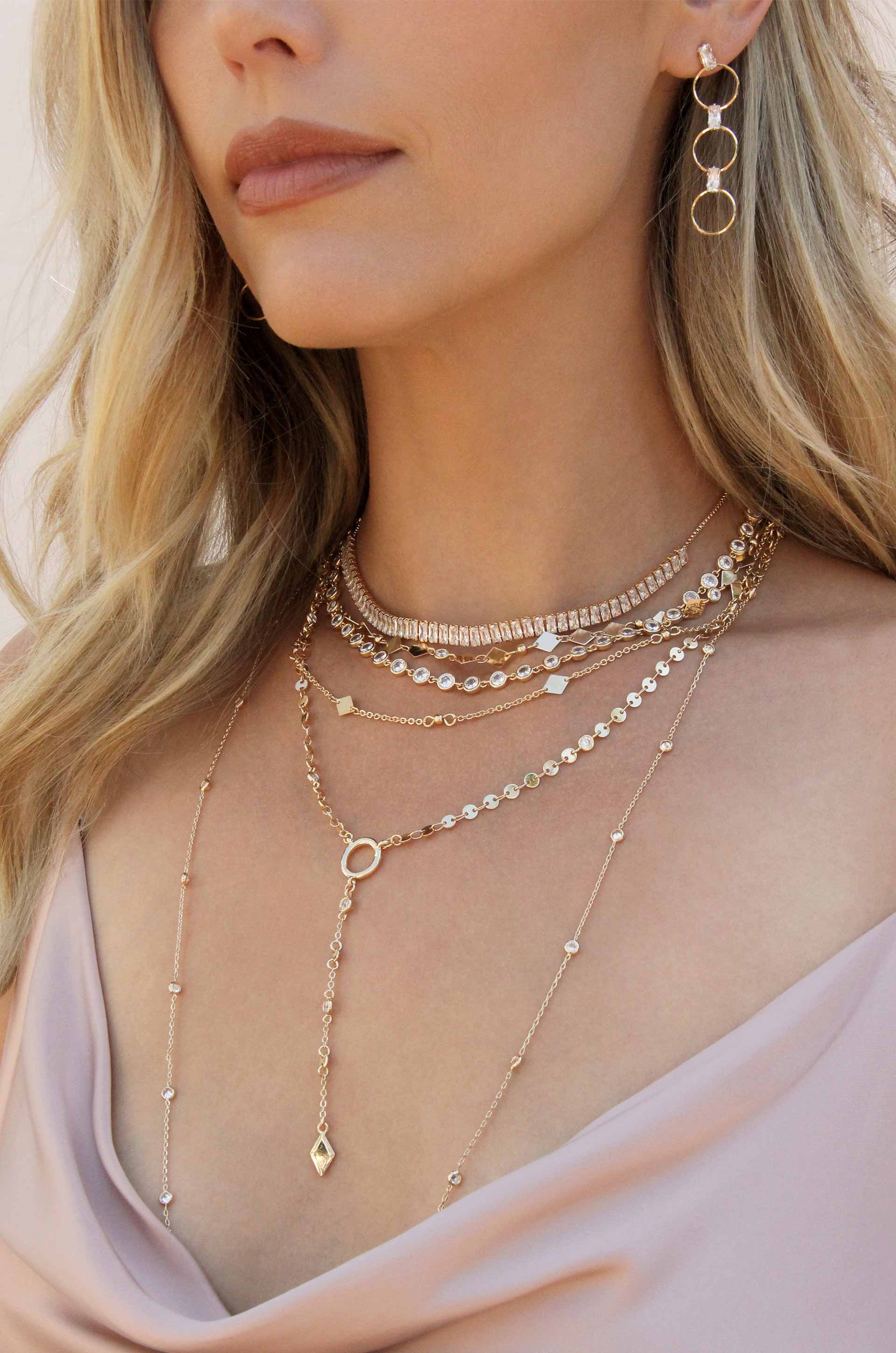 Delicate crystal sale necklace