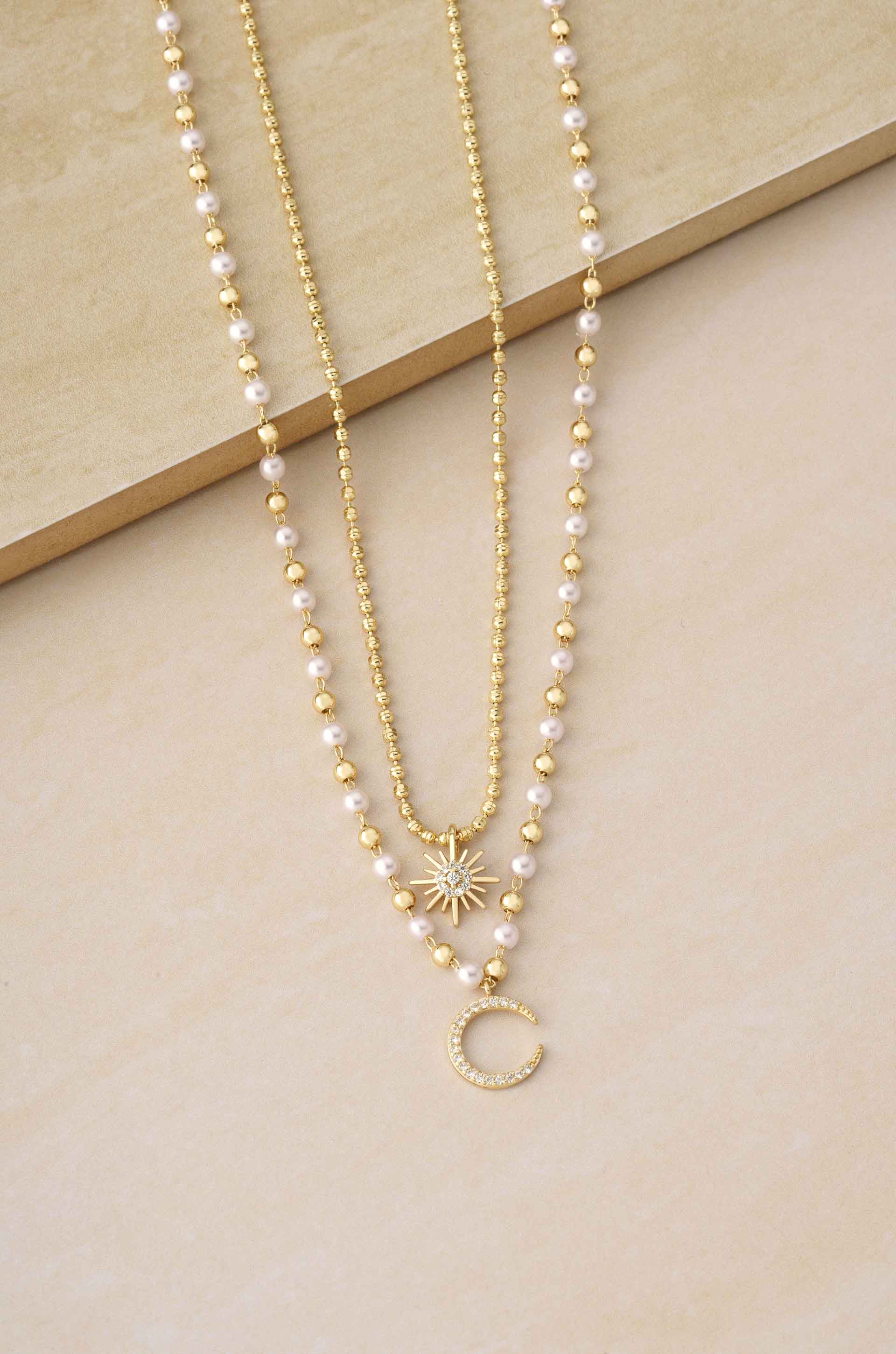 18k gold deals layered necklace set