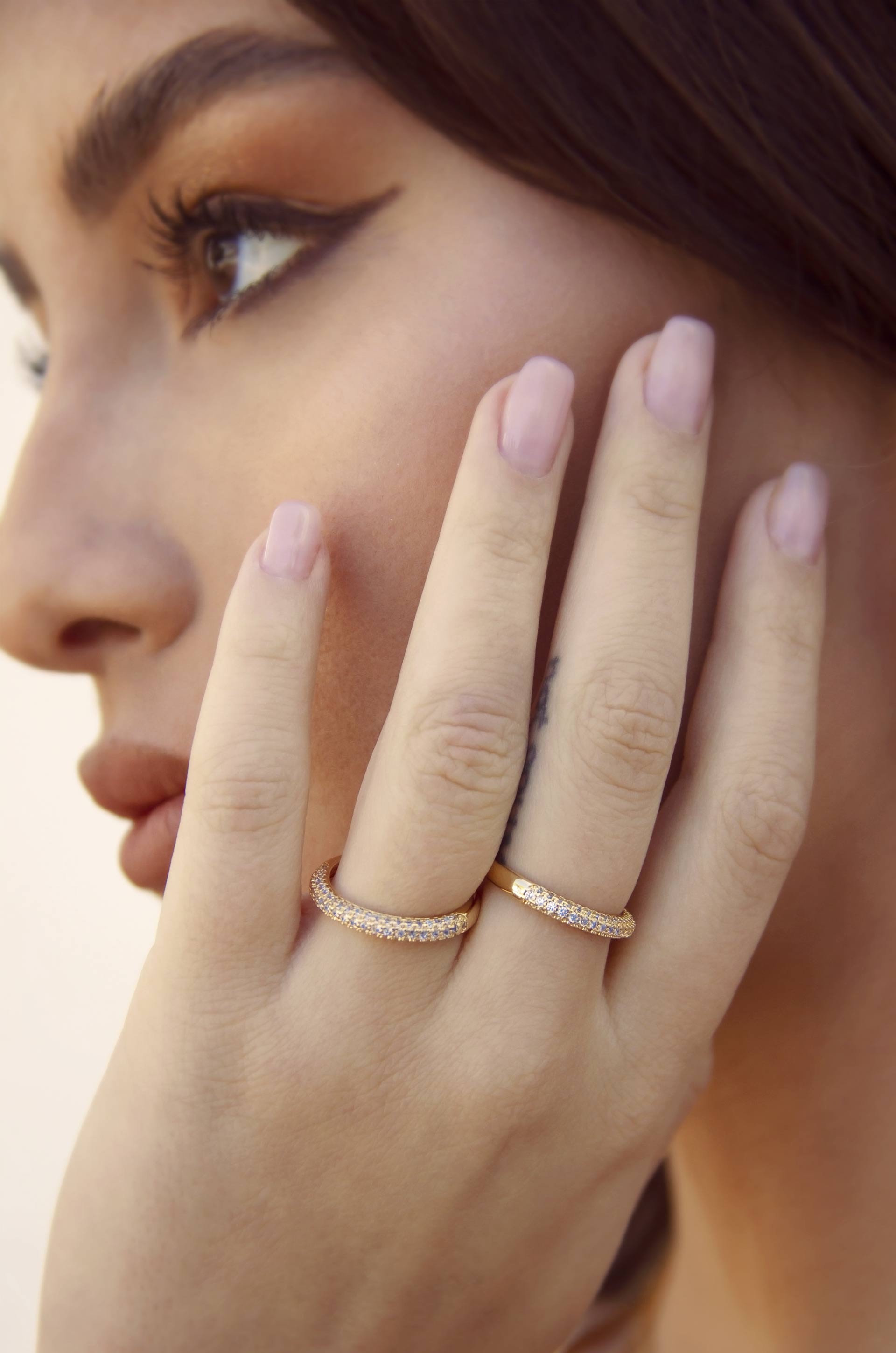 Simple Sparkle Band Ring Set – Ettika